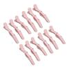 12pcs Hair Clips Pink Rebound Spring Portable Design Electroplating ABS Hair Sectioning Clips for Salon Household