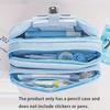 Astuccio Colore Solido Busta Trasparente Coreana per Penne Grande Capacità Borsa Organizer per Cancelleria Materiale Scolastico
