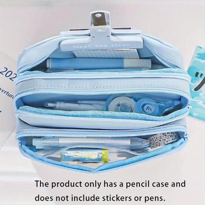 Astuccio Colore Solido Busta Trasparente Coreana per Penne Grande Capacità Borsa Organizer per Cancelleria Materiale Scolastico