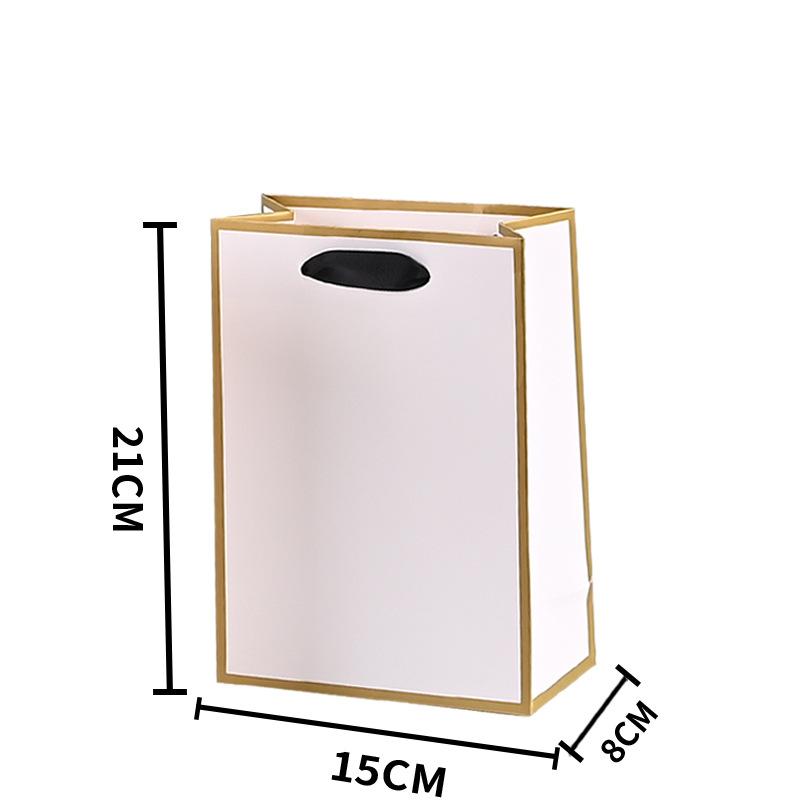 Bolsas Tote com Borda Dourada Sacos de Papel com Alça Artesanato DIY Caixas de Presente para Roupas Sacos com Borda Preta Sacos para Presente de Aniversário, Natal, Casamento e Madrinha