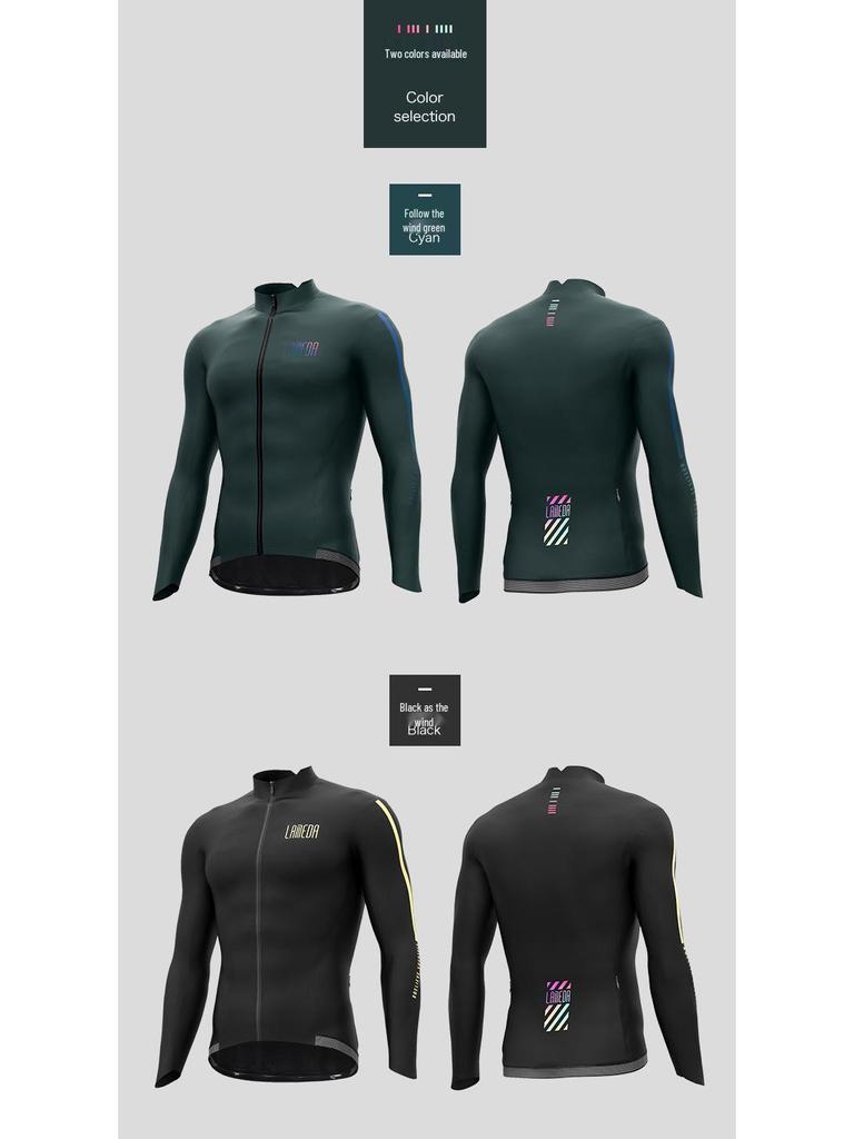 Lampaida Windproof Fleece Cycling Jacket for Men & Women - Warm Long Sleeve for Road & Mountain Biking in Autumn & Winter