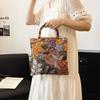 2025 Artistic Chinese-Style Women's Bamboo-Linen Handbag: Fashionable, Large-Capacity Floral Tote