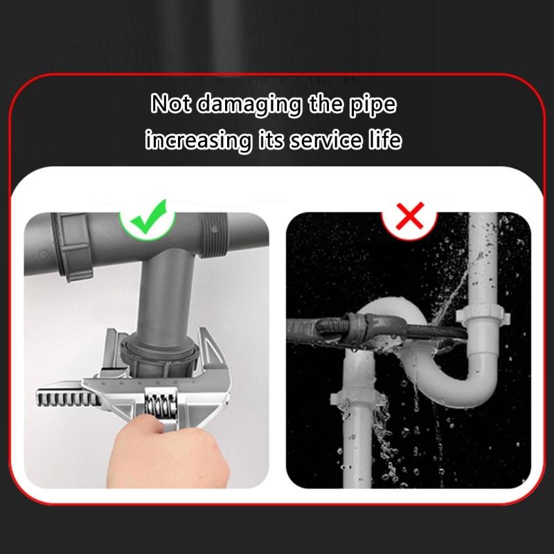 Verstellbarer Doppelfunktionsschlüssel Rohrschlüssel für Ventile/Armaturen/Verbindungsrohre/Duschköpfe Handwerkzeug für Wasserrohre