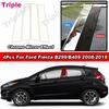 4Pcs Glossy Chrome Car Door Window Stickers Center Pillars Trim Column Post Film For Ford Fiesta Hatchback Sedan 2008-