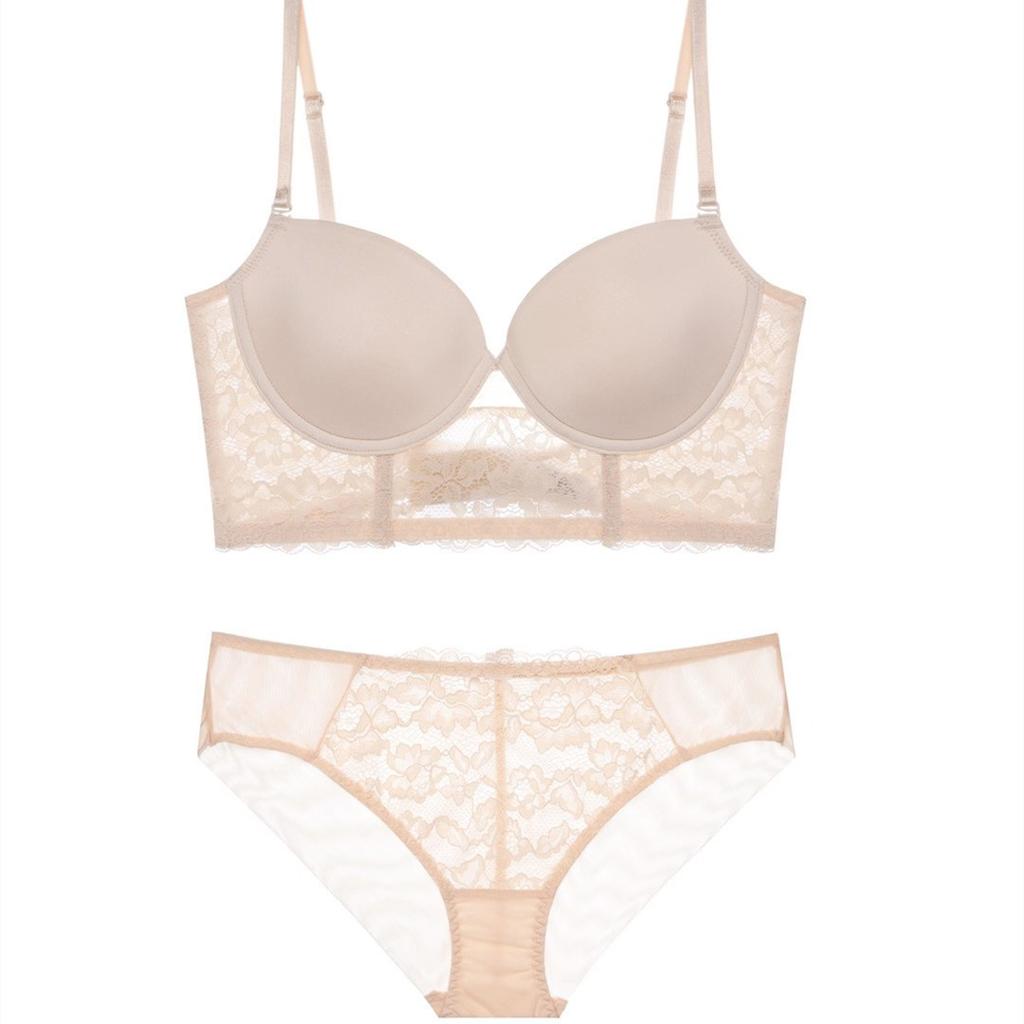 Sexy U-shaped Big Halter, Beautiful Back Underwear, Women's Glossy Invisible Soft Steel Ring Bra, Small Chest Gathering Bra