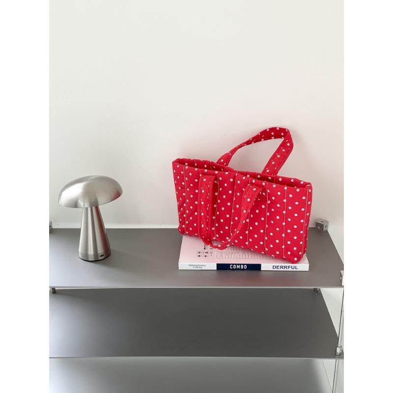 

Красная сумка через плечо в горошек, женская нишевая сумка-тоут, большая вместимость, автомобильная линия, трендовая повседневная женская сумочка красный