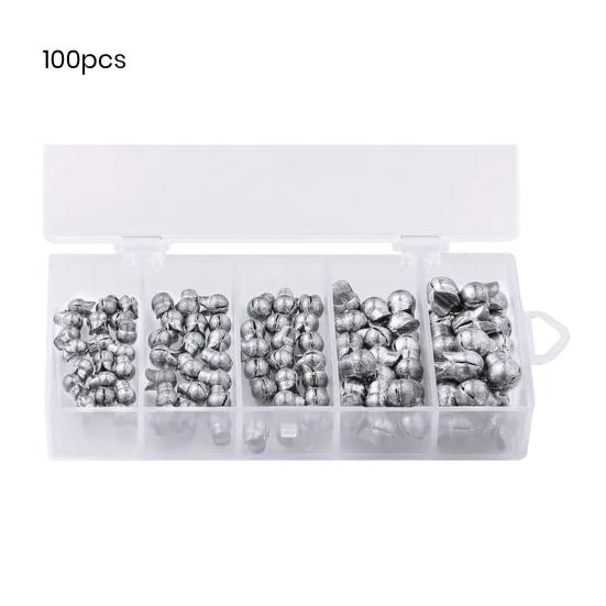 50/100 ks 0,5-2G kachnozobý kovový rybářský potápěč Heavy Duty Mořská voda Sladká voda Hluboký Drop Fishing Otevírací závaží korálek Ball Příslušenství pro venkovní rybolov