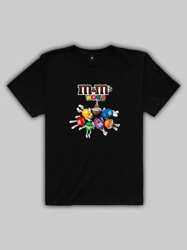 T-Shirt M&M's Print, Candy, Black, For Sweet Lovers