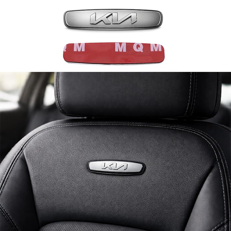 AIJ1 2pcs/1pair kia metal Car seat Emblem Car Internal Clips Console Decoration Badge Sticker Car Emblem styling Accessories