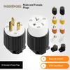 1Pcs America Nema L6-15P 6-15R Us Wire Industry Extension Power Connector L5-15P 5-20P 6-20P Assembly Locked Plug Socket 15A 20A