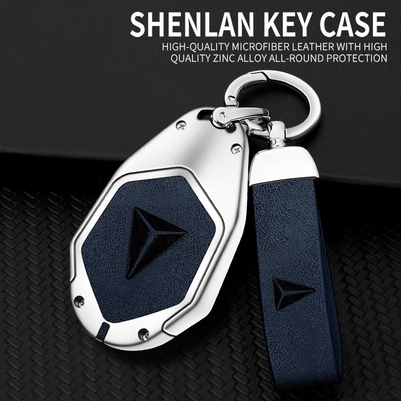 Zinklegering Leer Auto Sleutelhoesje Changan Deepal S7 Sl03 S09 S07 G318 S05 L07 Sleutelhanger Auto Afstandsbediening Sleutel Beschermhoesje