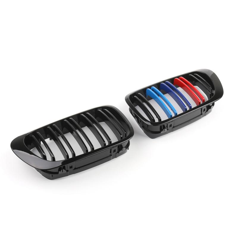 Artudatech Front Kidney Hood Grille Grill For BMW E46 3 Series 2DR Coupe M-Color Dual Slat Car Accessories