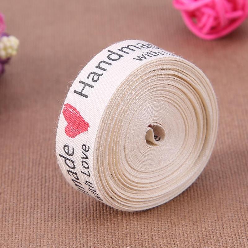 5 Yard Love Pattern Ribbon Clothing Label Tags Craft DIY Bowknot Accessory
