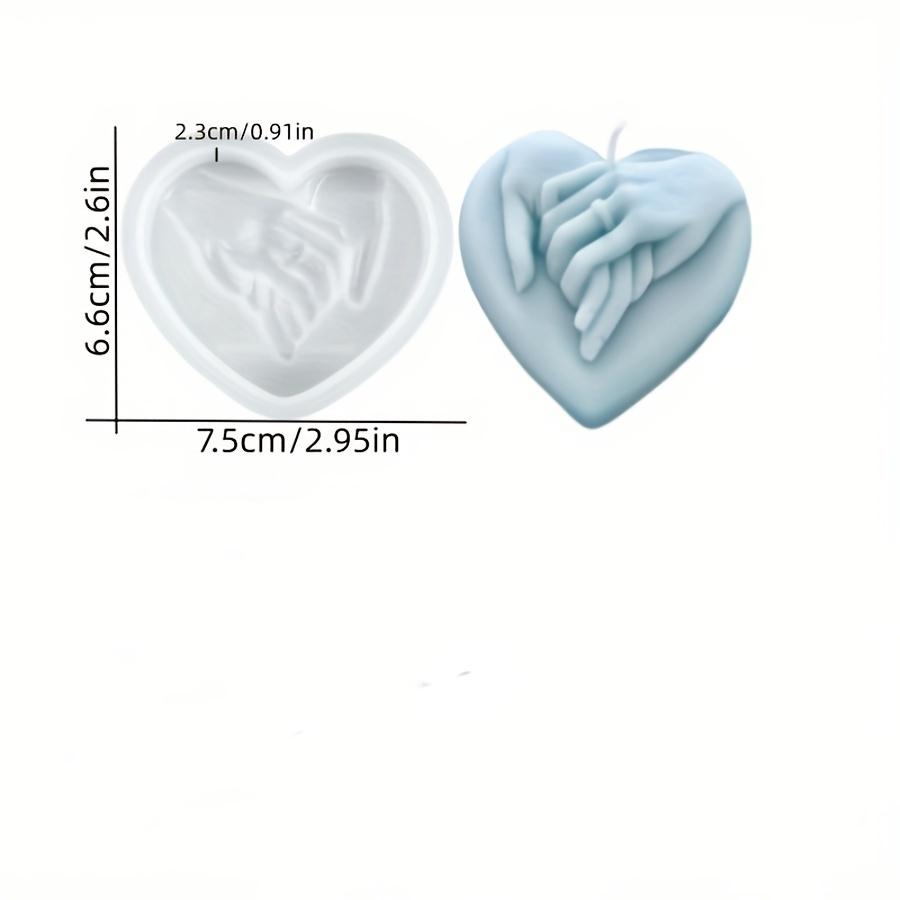 1pc 3D Heart Silicone Candle Molds for Valentine's Day Proposal, DIY Romantic Gift Set, Aromatherapy Wax & Soap Making
