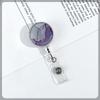 Marble Epoxy Badge Reel for Nurses Medical Retractable ID Card Holder Safety Linger Lanyard for Work Pull Clip Stretch Keychain