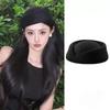 Beret Hat Caps Airline Stewardess Flight Attendant Vintage Hat Black Flat Top Hat Hair Clip Hair Accessories