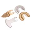 4 Pcs Oscillating Saw Blades Multi Tool Kit Semi Circle Finger Segment Swing Grit for Grout