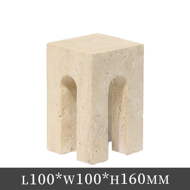 Wabi-Sabi Faux Stone Square Tray: Creative Carved Pattern for Incense, Coffee Table, or Fruit Bowl.