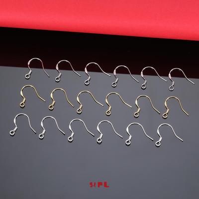 Ohrringe mit Fischhaken-Anhänger aus S925 Sterlingsilber – einfache, gebogene DIY-Ohrhaken