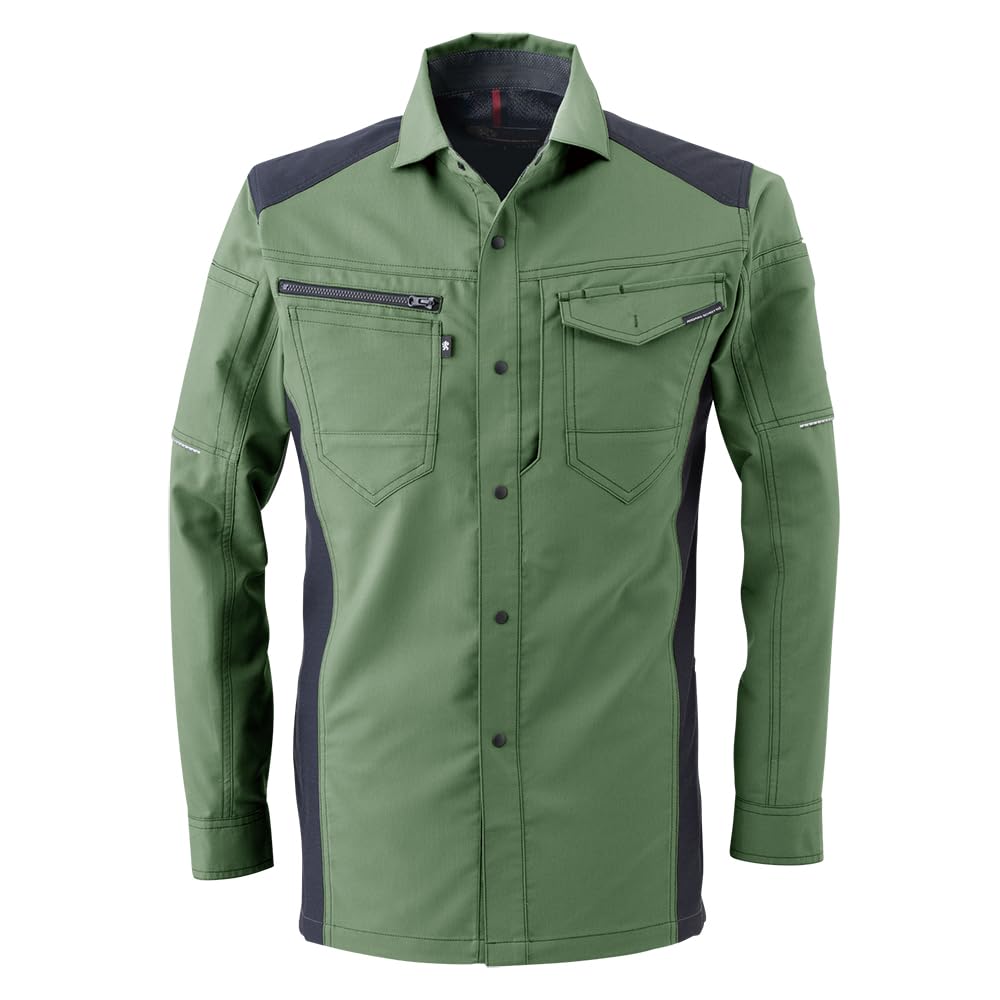 

CO-COS A-9078 Stretch Long Sleeve Shirt, Workwear, Summer, Cool to the Touch, Anti-Static, JIS UV Protection, Deodorizing, Men s, Unisex, Cedar, SS