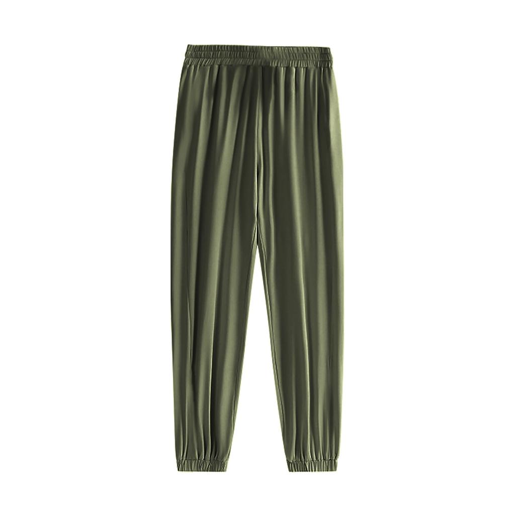 Women's Casual Solid Colour Elastic Waist Straight Casual Pants With Pockets