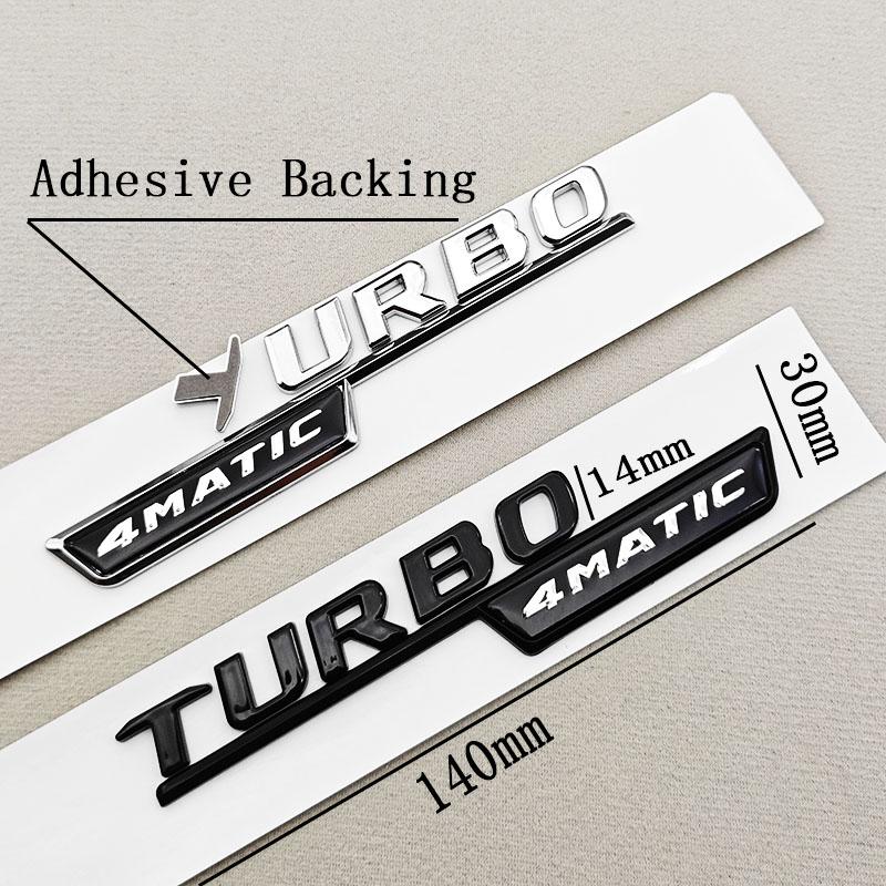 2PCS ABS Car Letter Side Fender Logo TURBO 4MATIC Badge Emblem Sticker For Mercedes Benz AMG A45 CLA35 45 X247 W213 Accessories