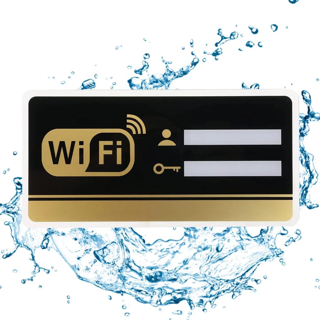 WIFI Sign Mirror Wall Stickers 3D Acrylic Rewritable Handwriting Account and Password For Public Shope Signage Decorate