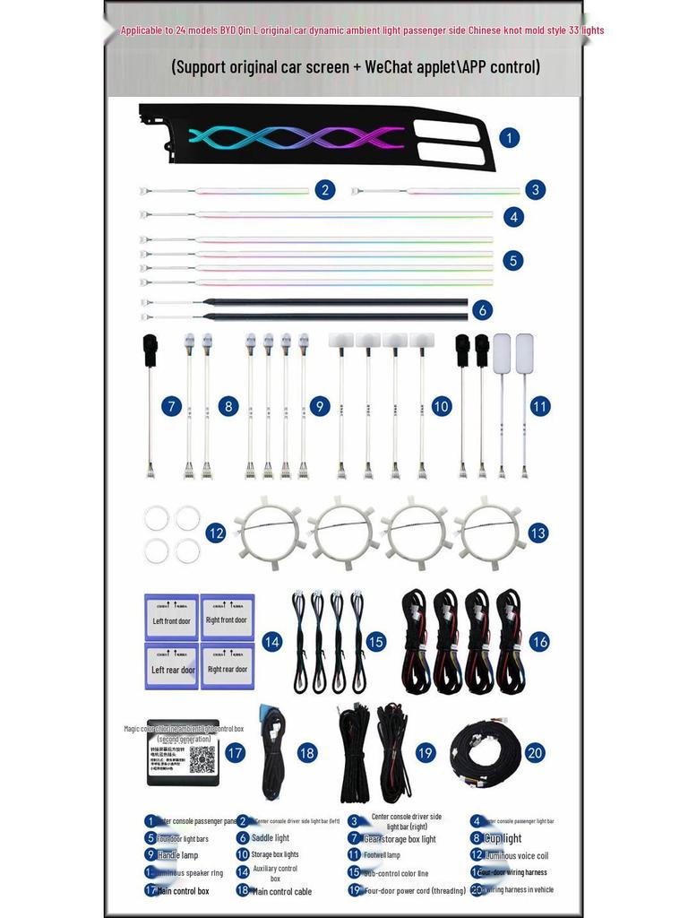 Multi-Color Ambient Light for BYD Qin Plus/Yuan Plus/Qin L Car Interior