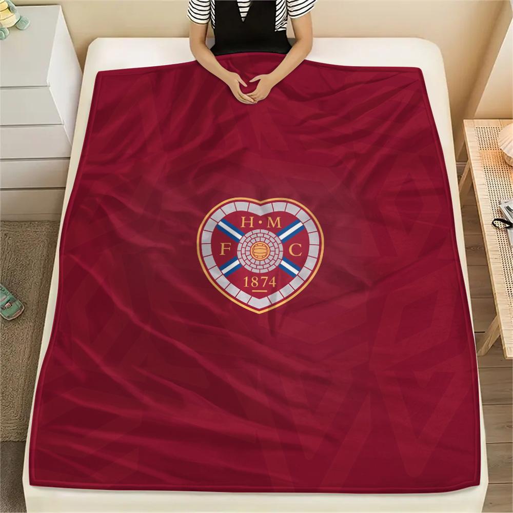 Hartes Football Club Print Flannel Blanket, High quality Comfortable for All Seasons, Home Decor, Warmth and Comfort