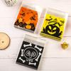 100Pcs Self-adhesive Trick or Treat Bags Plastic Candy Cookie Bags Halloween Candy Bags  for Home