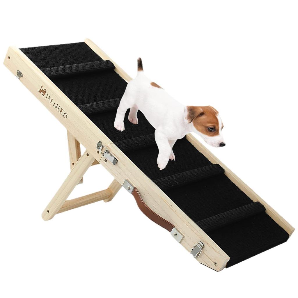 Verstellbare Hundetreppe aus Massivholz: Faltbare Haustiertreppe für Autos und Sofas