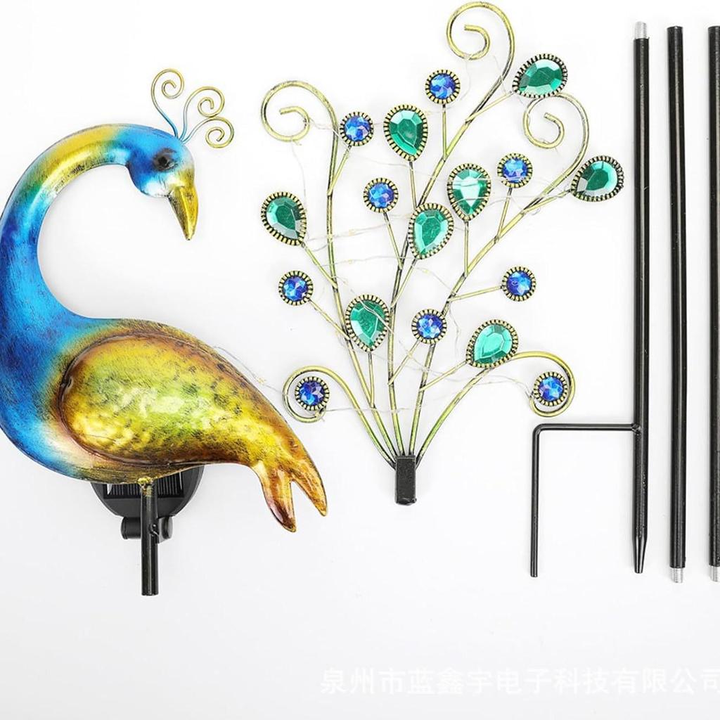 Solar Outdoor Peacock String Lights for Garden Decor