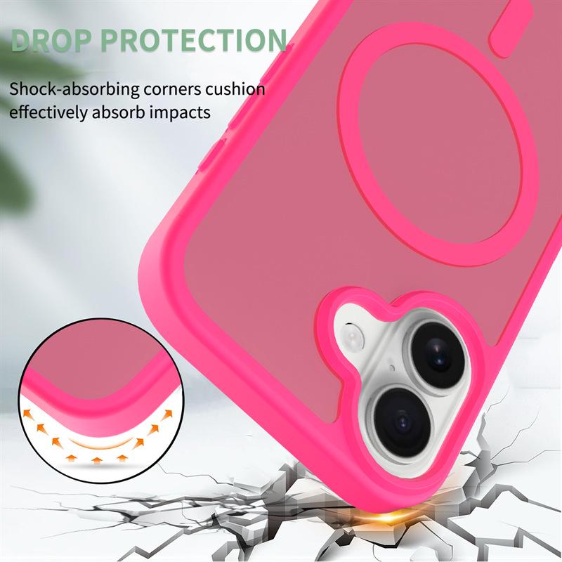 Magnetic Attraction Frosted iPhone 17 Case, Compatible with iPhone 13, 14, 15, 16, 17 Models