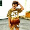 Leopard 67 Kinderkleidung Farbverlauf Bedrucktes Kinder-T-Shirt und Shorts 2-teiliges Set Sommer Lässiges Outfit für Jungen und Mädchen Oberteil