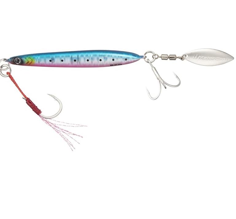 

MAKI JIG JET 30g #78 Blue Pink Sardine - Metal Jig Lure with Rear Blade for Saltwater Fishing 30g рожевий/синій