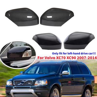 For Volvo XC70 XC90 2007-2014 Car Replacement Rearview Side Mirror Cover Wing Cap Exterior Door Housing Shell Trim  ABS Carbon