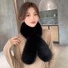 Versatile Faux Fox Rabbit Fur Collar Scarf Solid Color Neck Warmers Cozy Faux Fur Scarf  For Women