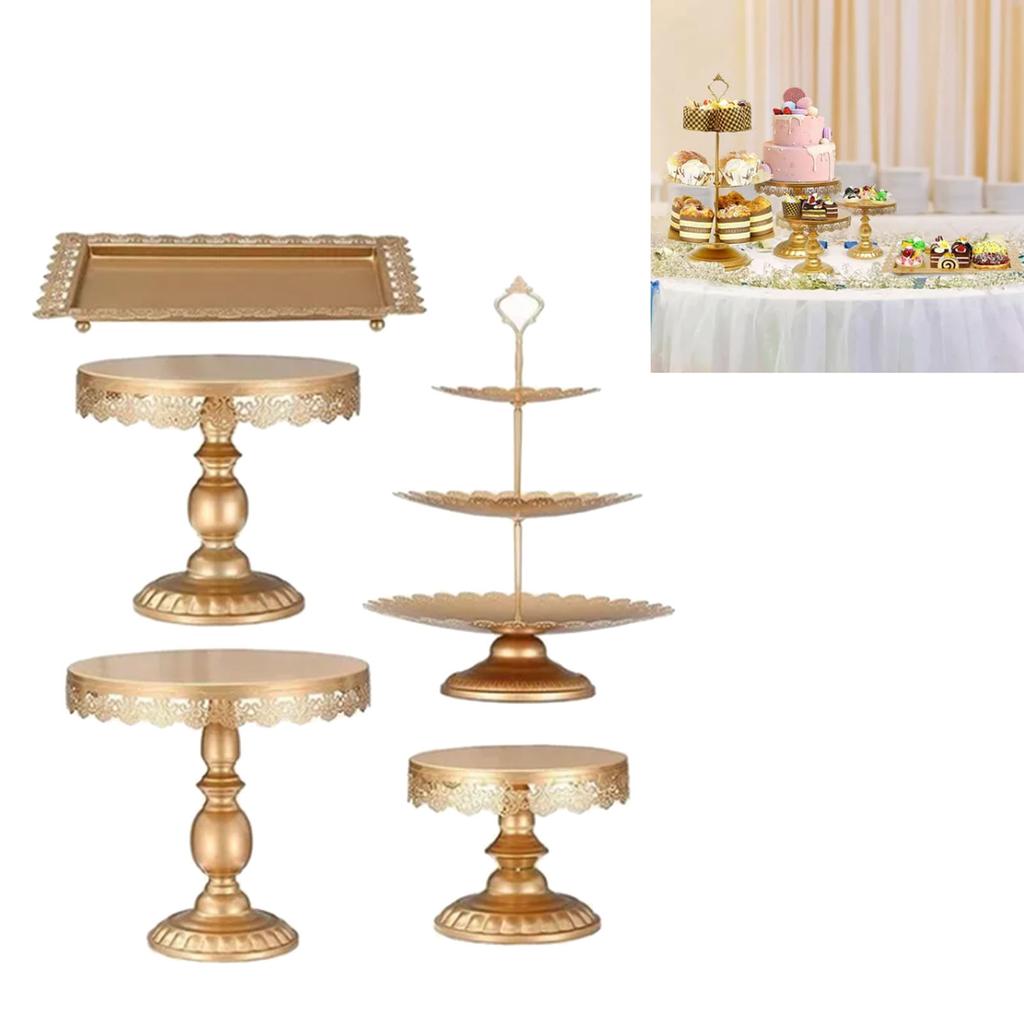 5PCS Cake Stands Set Metal Tiered Cupcake Holder for Wedding Birthday Party Baby Shower Celebration