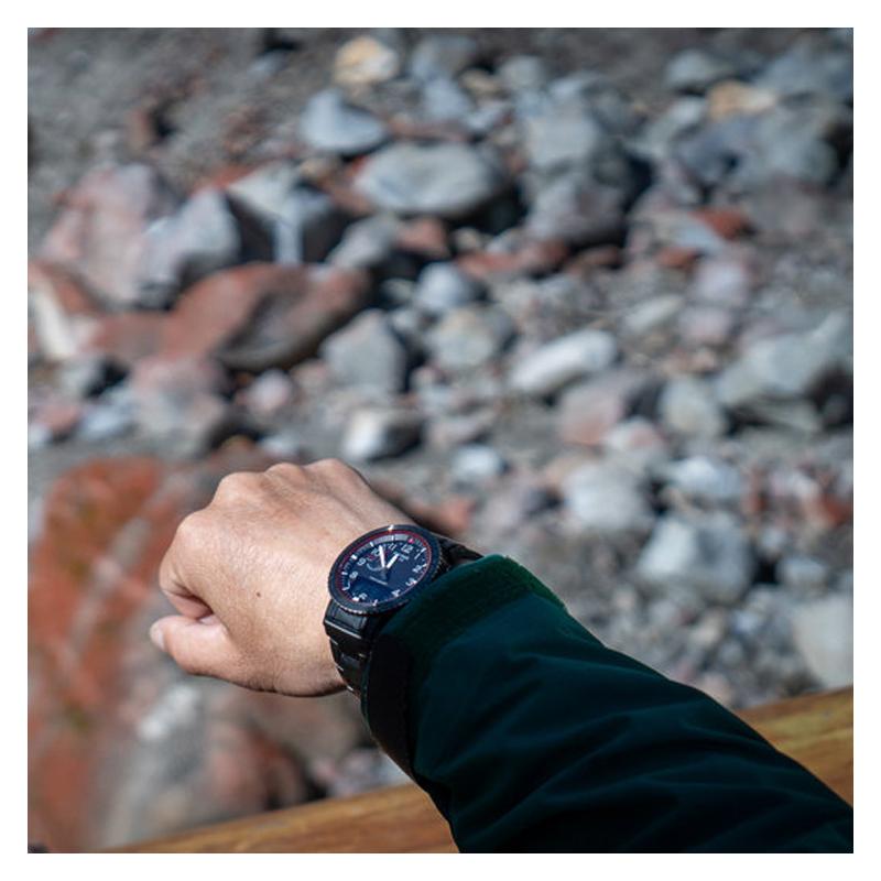 Casio PRO TREK Series - Disc dual display, flame waterfall design, outdoor mountaineering solar powered smart watch, quartz movement, PRW-50YT-1PR