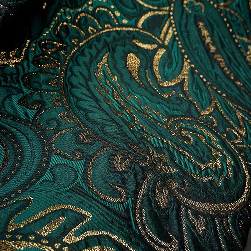 50X145Cm Green Cashew Flower Blended Three-Dimensional Ethnic Pattern Jacquard Texture Fabric Clothing Cloth Diy Designer Fabric