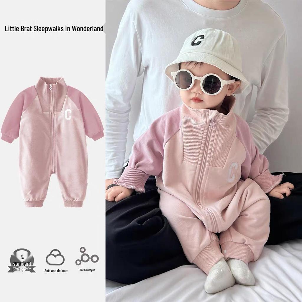 Korean Style Baby Hoodie Jumpsuit - Super Cute Spring/Autumn Romper for Infants and Toddlers