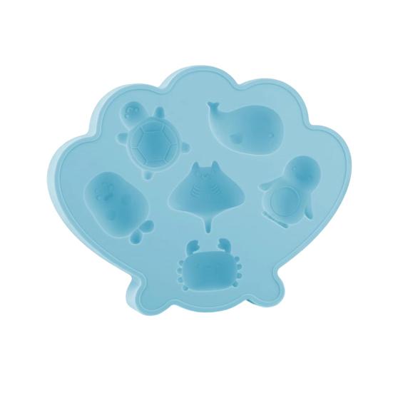 Ocean Animal Silicone Ice Cube Tray Food-Grade Flexible Mold for Seashell Turtle Whale Shapes Easy-Release Fun Ice Maker for Cocktails