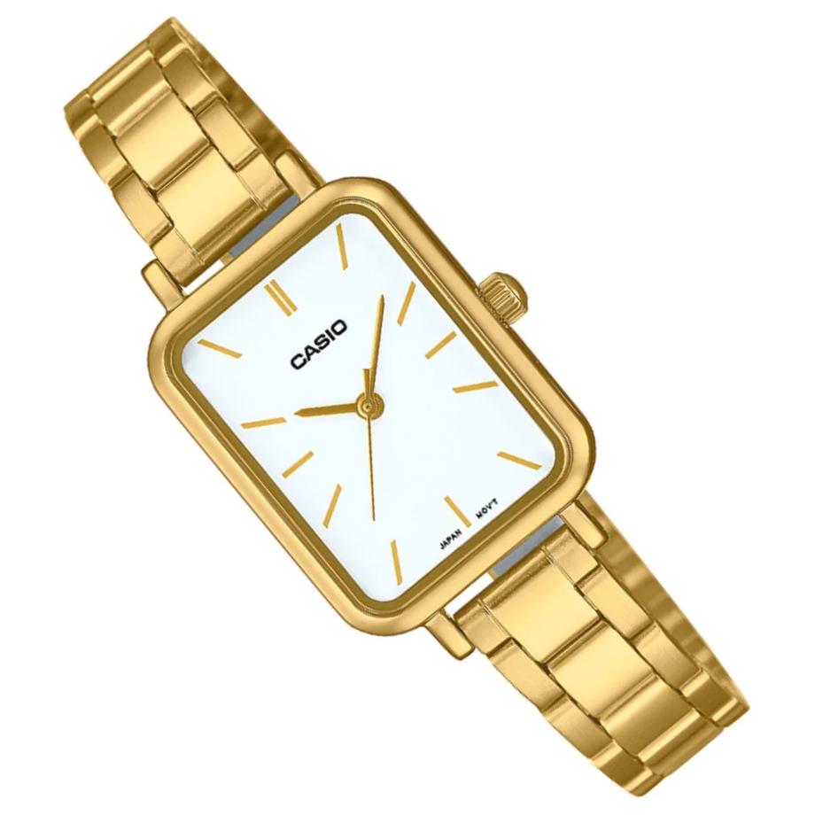 Casio Standard Series Quartz Movement Stainless Steel Strap Watch White Dial Women Watches LTP-V009G-7E