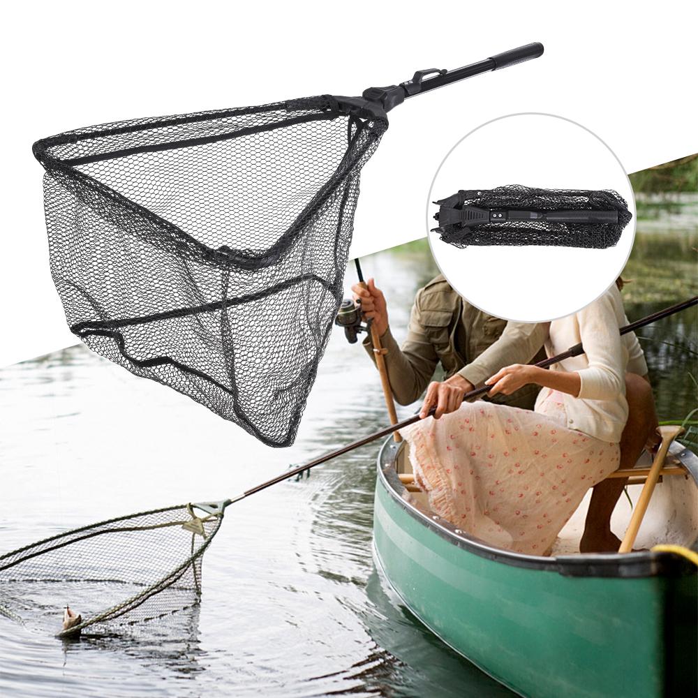 Folding Fish Landing Net Portable Collapsible Triangular Fly Fishing Net Fish Catching or Releasing