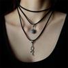 Gothic 3-Layer Snake Pendant Necklace