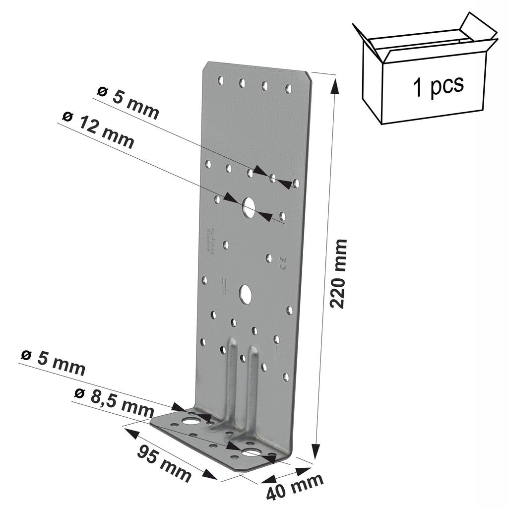 ABR220 angle connector 220x40x95x3mm (1)