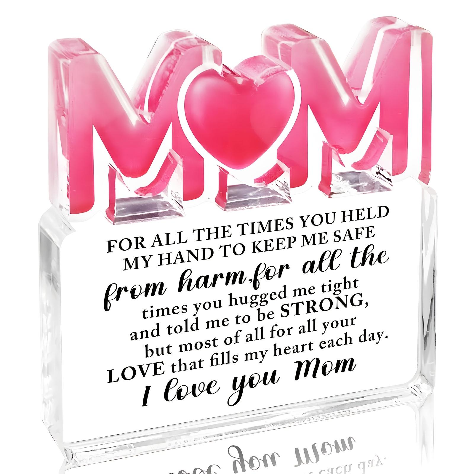 

1pc Heartfelt Acrylic MOM Keepsake Plaque with Engraved Love Message - Ideal Birthday, Mother s Day & Christmas Gift for Mom - Contemporary Style 10*10cm