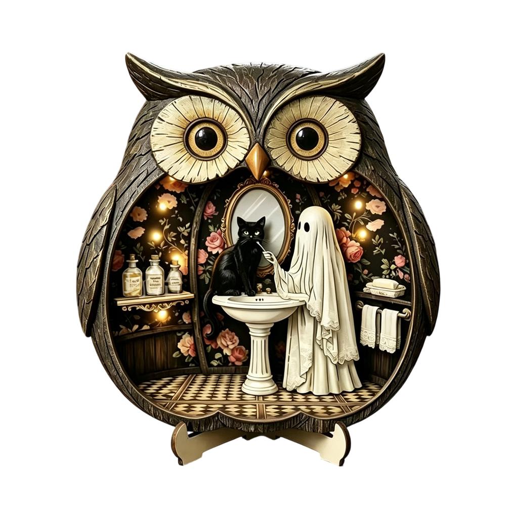 Halloween Tabletop Wooden Decor Ornament for Festive