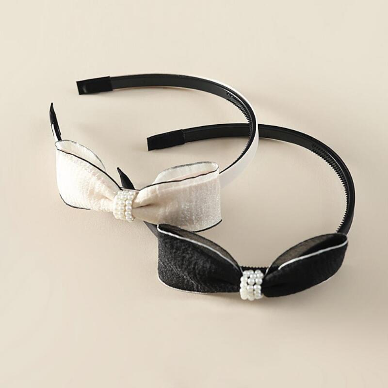 Women s Simple Classic Black Ribbon Headband A31622_Black