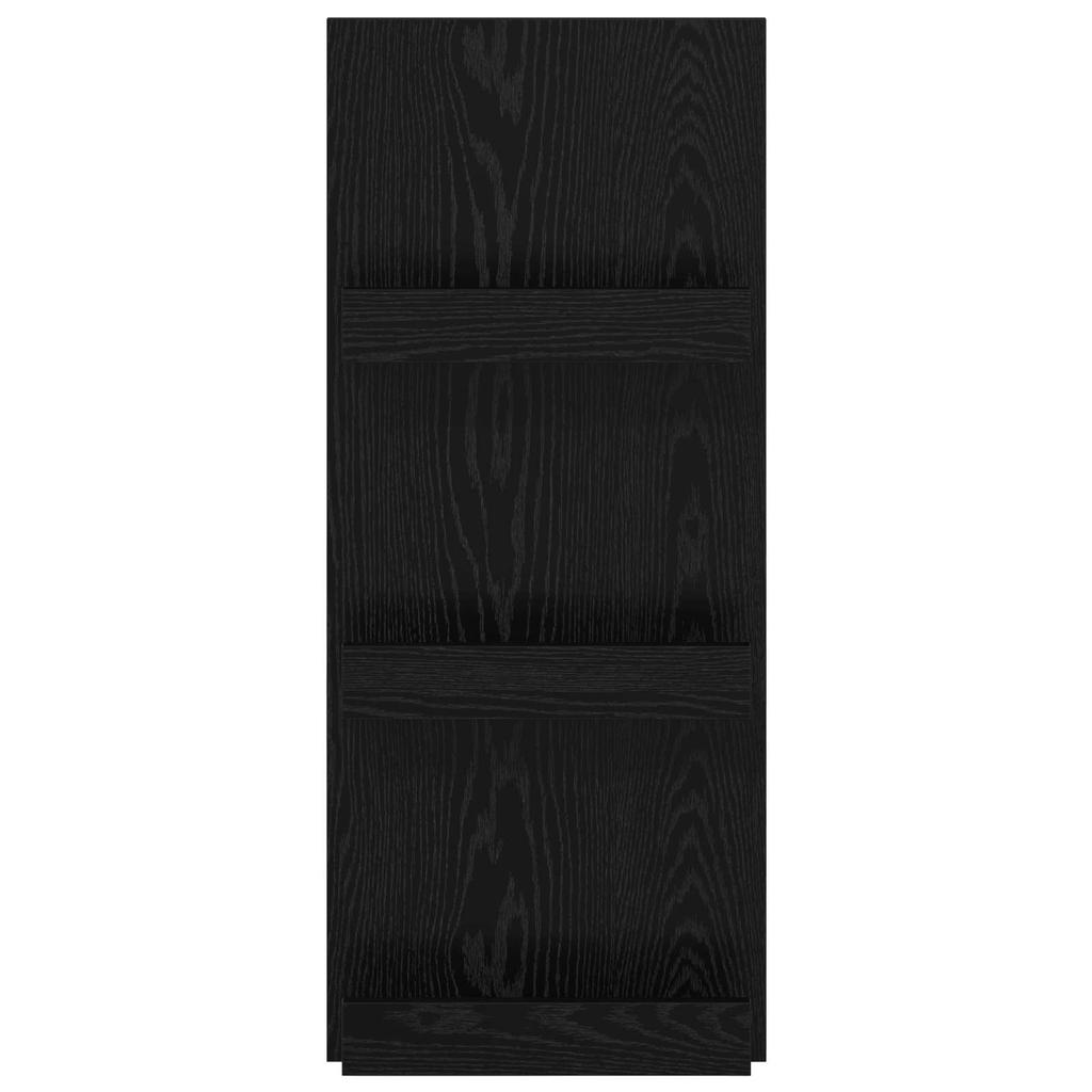Magazine Rack with Shelf Black Oak Effect 43 x 11 x 102 cm